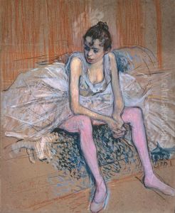 Danseuse assise aux bas roses by Henri De Toulouse-Lautrec