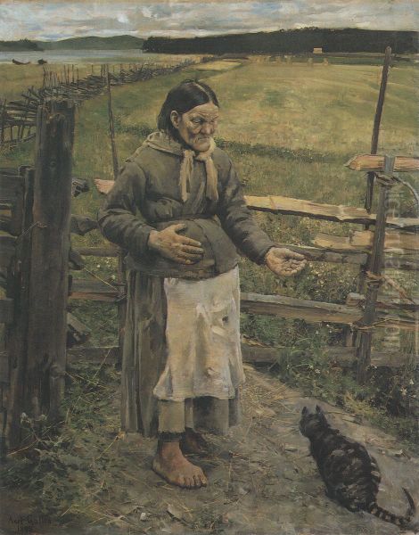Old Woman With a Cat - view 1