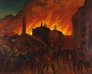 Kobenhavn braender. by Valdemar Andersen