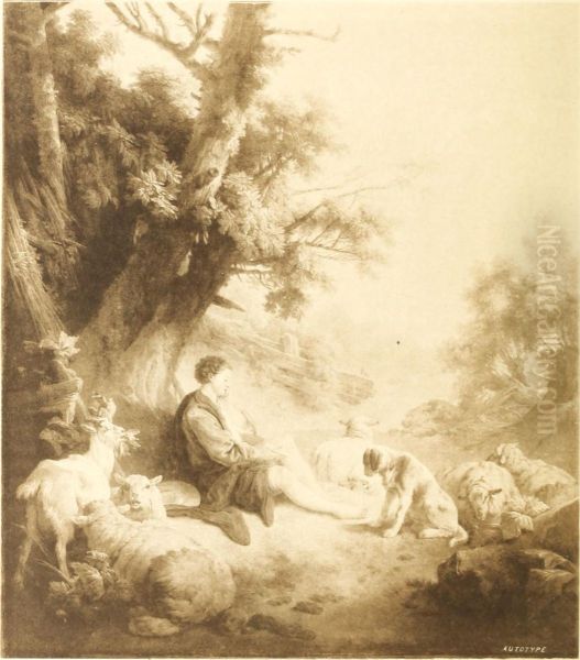 Pastoral scene with a shepherd - view 1