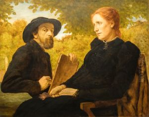 Selbstbildnis des Malers mit seiner Frau by Wilhelm Steinhausen