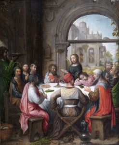 The Last Supper with the Institution of the Eucharist and Christ Washing the Disciples' Feet by Juan De Flandes