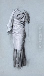 A Standing Draped Figure by Adolf Hiremy-Hirschl