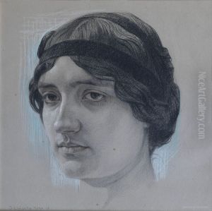 A Head of a Young Girl by Sigmund Lipinsky