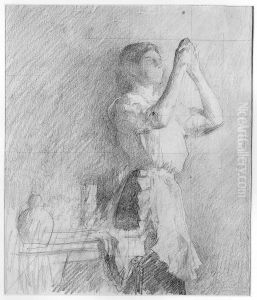 Study for the painting The Blue Cup by Joseph DeCamp