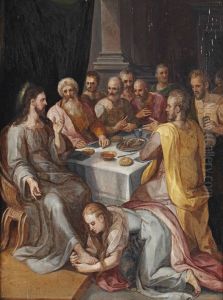 Mary Magdalen washing Christ's feet in the house of Simon the Pharisee