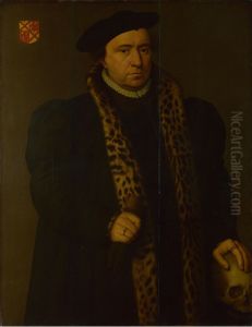 Man with a skull