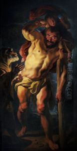 Saint Christopher Carrying the Christ Child by Jacob Jordaens