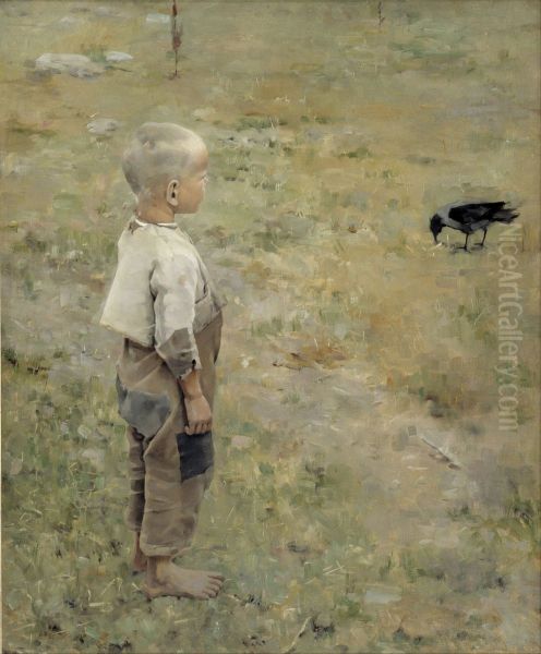 Boy with a Crow - view 1