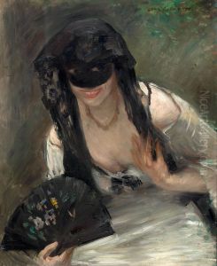 Maske im weissen Kleid