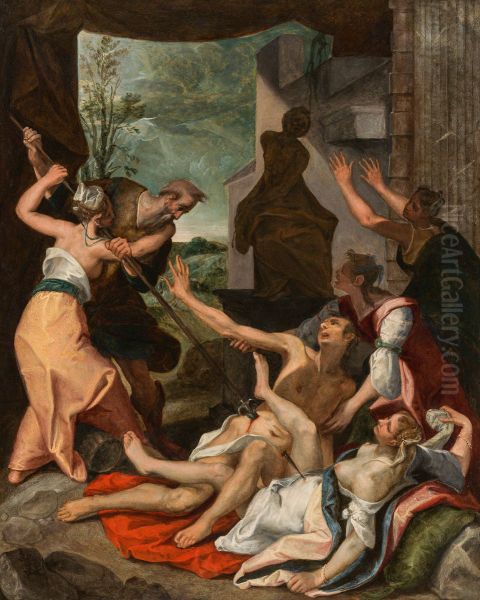 Phinehas slaying Zimri and Kozbi - view 1