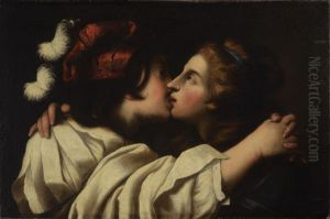 Couple kissing by Pietro della Vecchia