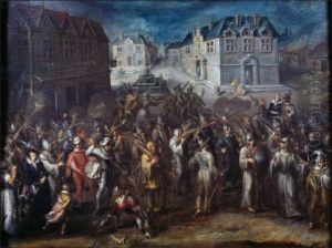 Religious wars between Catholics and Protestants or Procession of the League in 1590 or 1593
