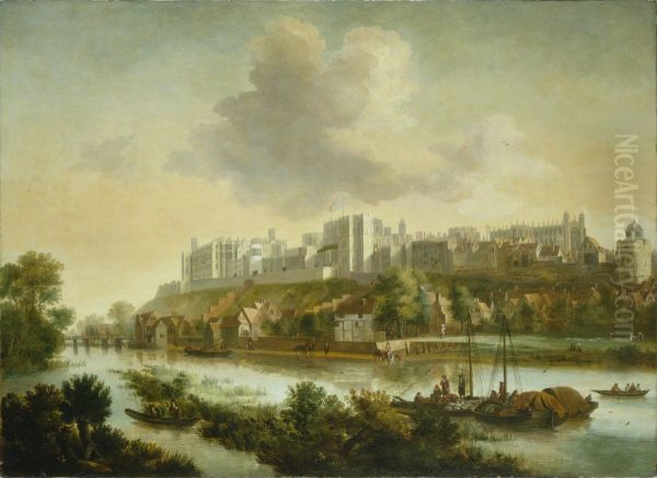 View of Windsor Castle with Sailing Barges - view 1