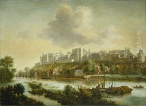 View of Windsor Castle with Sailing Barges