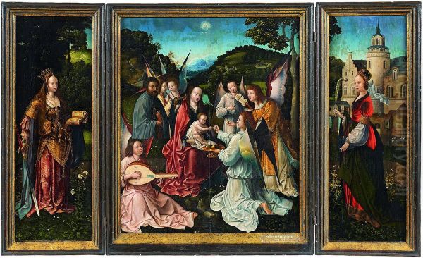 The Holy Family with Angels, St Catherine and St Barbara - view 1