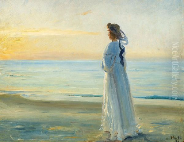 Marie Dinesen walking at Skagen Nordstrand. - view 1