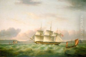 HM Frigate 'Endymion' off Plymouth Mewstone by Thomas Luny