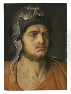 Head of a man in a helmet (Mars)