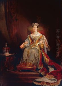 Queen Victoria enthroned in the House of Lords