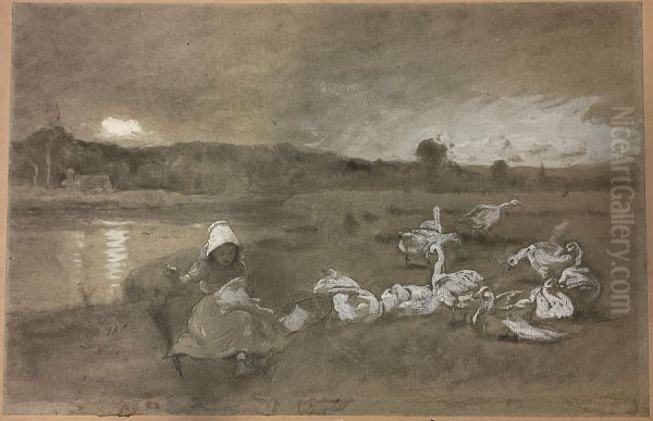 Girl and Geese - view 1