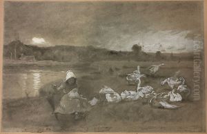 Girl and Geese by Winslow Homer