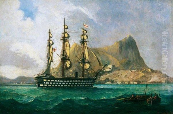 HMS 'Marlborough' off Gibraltar - view 1