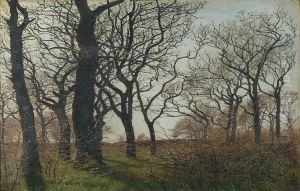 A glade in the forest in springtime. by Janus Andreas Bartholin La Cour
