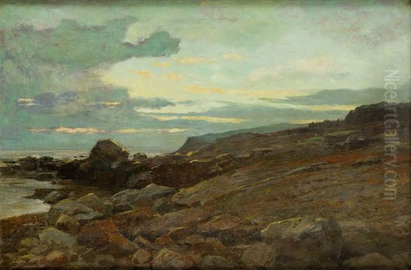 Landskab med stenet kyst. - view 1