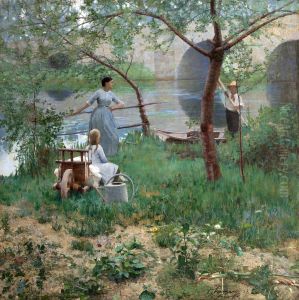 Under the Cherry Tree (previously known as 'On the Loing, an Afternoon Chat') by John Lavery