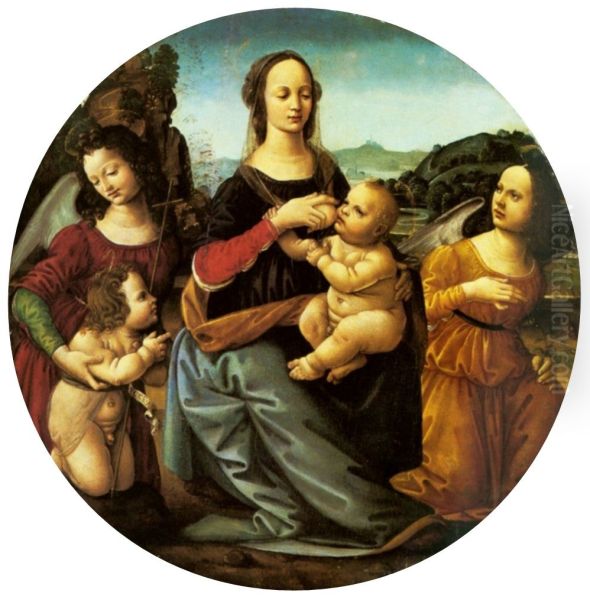 Madonna and Child with St. John the Baptist and angels. - view 1