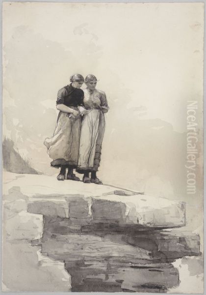 Two Girls on a Cliff - view 1