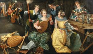 Elegant company, playing with torchlight