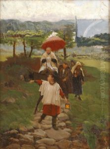 El combregar a muntanya by Marian Vayreda i Vila
