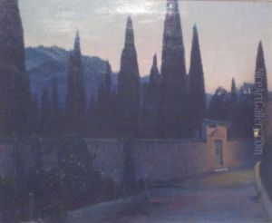 Entrada al cementiri de Soller a la nit