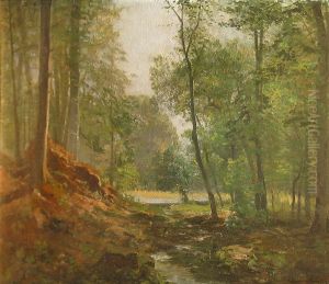 Woodlands with a small pond. by Anders Andersen-Lundby