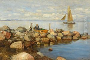 Sommerstemning ved sobredden.