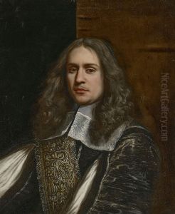 Portrait of a man, bust-length, in a gilt-thread black doublet and lace collar