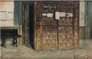 Interior de l'esglesia de Sant Sebastia by Maria Fortuny Marsal