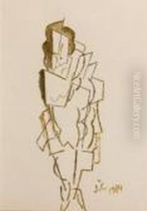 Femme Cubiste En Pied by Josef Capek