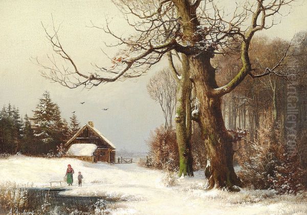 Winter day at the edge of the woods. - view 1