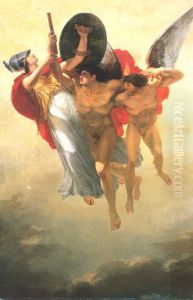 Promethee eleve par le Genie et protege par Minerve derobe le feu au ciel by Jacques Reattu