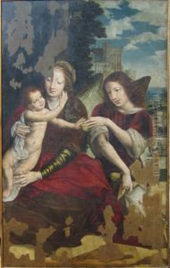 Retablo de la Virgen con el Nino y un angel by Jan Matsys