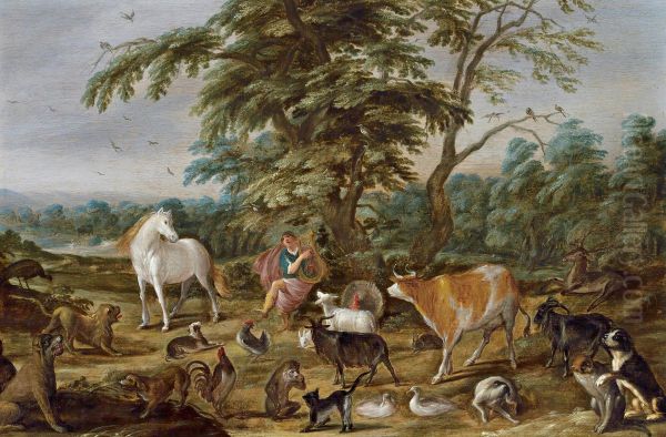 Orpheus playing for the animals - view 1