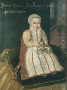 Portrait ofEmilia Secunda Antwerpiana van Nassau(1581-1657) by Daniel van den Queborn