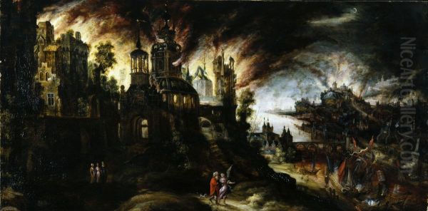 Sodom and Gomorrah being destroyed. - view 1