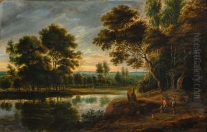 A lake landscape by Lucas Van Uden