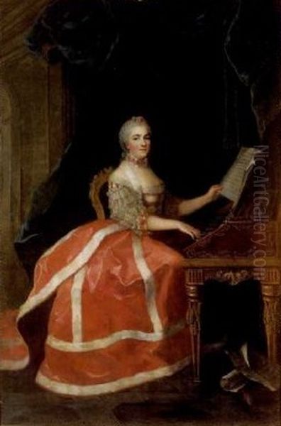 Portrait of Princess Victoire of France (1733-1799) playing the harpsichord - view 1