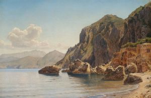 Morgen. Motiv fra Capri. by Janus Andreas Bartholin La Cour