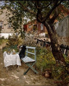 Sommerdag i hagen by Frits Thaulow